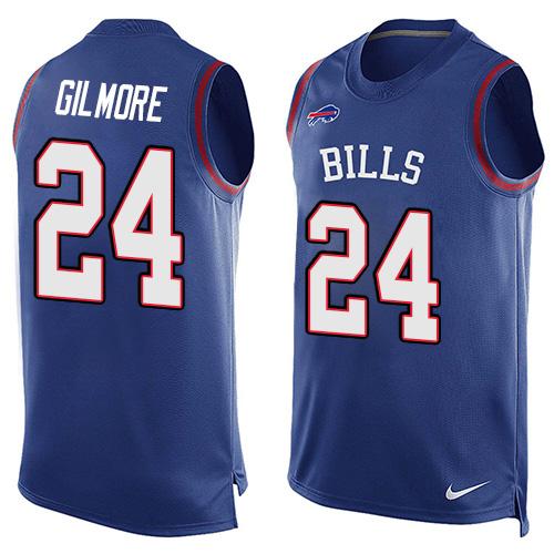  Bills #24 Stephon Gilmore Royal Blue Team Color Men's Stitched NFL Limited Tank Top Jersey